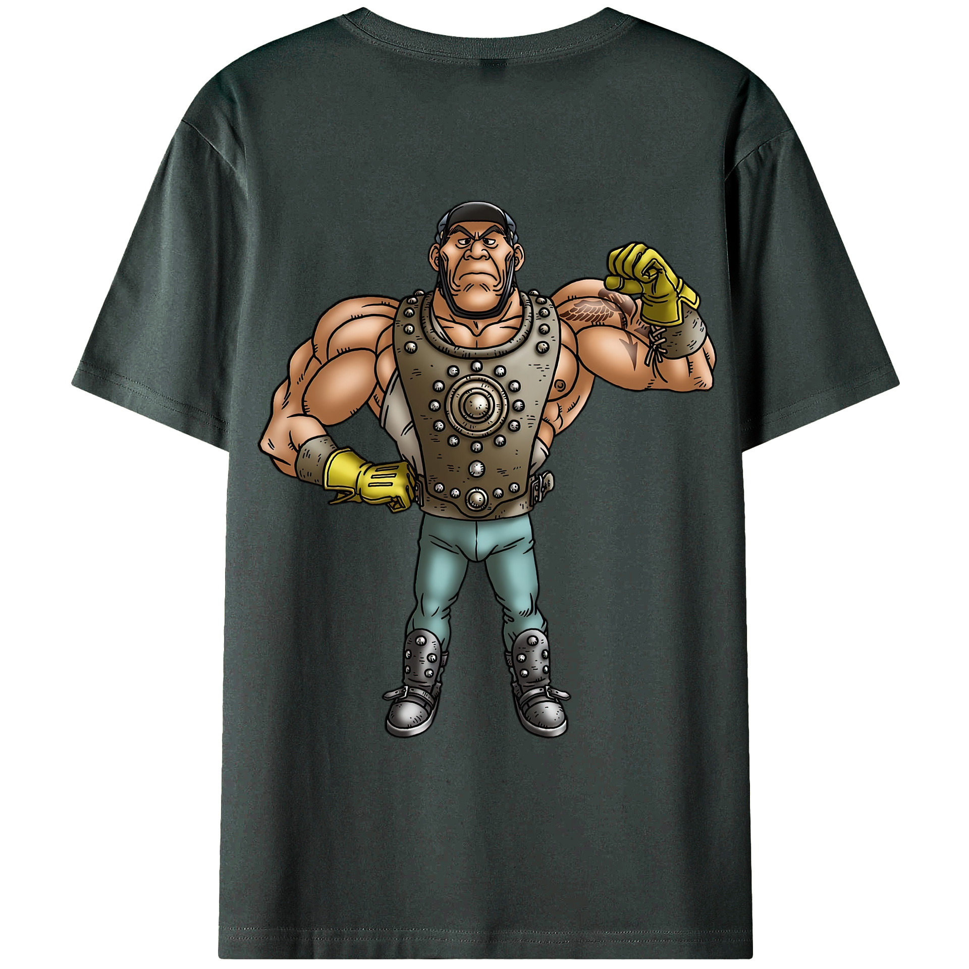 （画像用） ドラゴンクエスト Doragon Kuesuto Dragon Quest 綿100％ メンズ半袖Tシャツ（バックプリント） 通気性